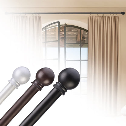 GXOACKJ Curtain Rods for windows 32-48 inch, 5/8 inch Decorative Curtain Rod Set, Matte Black Splicing Heavy Duty Metal Curtain Rod with Brackets