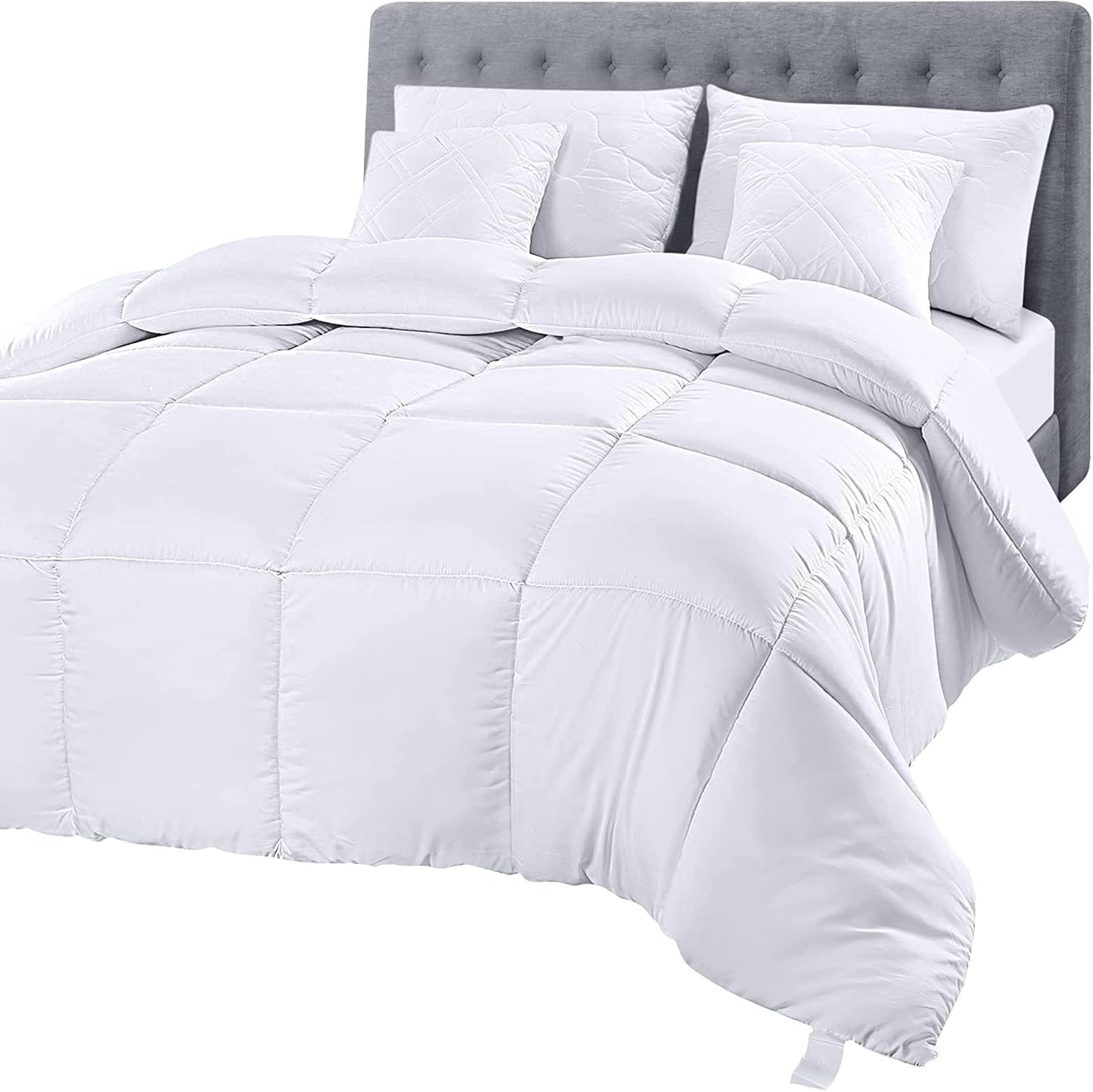 Utopia Bedding Queen Comforter 2 Pack, Duvet Insert, White, 88 x 88 Inches | Soft and Fluffy Down Alternative Bed Comforter, All Season, Breathable, Corner Tabs, Box Stitched, Durable, Machine Washable
