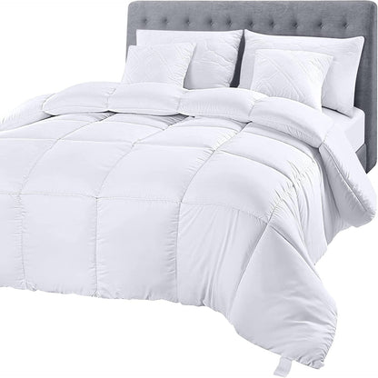 Utopia Bedding Queen Comforter 2 Pack, Duvet Insert, White, 88 x 88 Inches | Soft and Fluffy Down Alternative Bed Comforter, All Season, Breathable, Corner Tabs, Box Stitched, Durable, Machine Washable