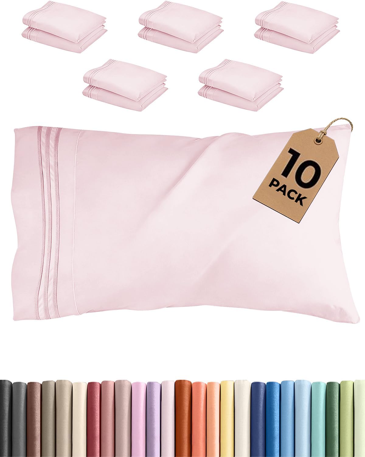 King Pillow Cases Set of 2 - Ultra Soft Cozy Pillowcase Covers - White | Hotel Quality, Comfortable Bedding for Women, Men, Kids & Teens, Machine Washable Pillow Protectors, 2 Piece Set, King Size