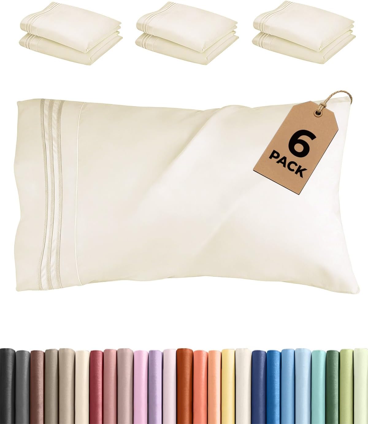 King Pillow Cases Set of 2 - Ultra Soft Cozy Pillowcase Covers - White | Hotel Quality, Comfortable Bedding for Women, Men, Kids & Teens, Machine Washable Pillow Protectors, 2 Piece Set, King Size