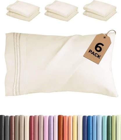 King Pillow Cases Set of 2 - Ultra Soft Cozy Pillowcase Covers - White | Hotel Quality, Comfortable Bedding for Women, Men, Kids & Teens, Machine Washable Pillow Protectors, 2 Piece Set, King Size