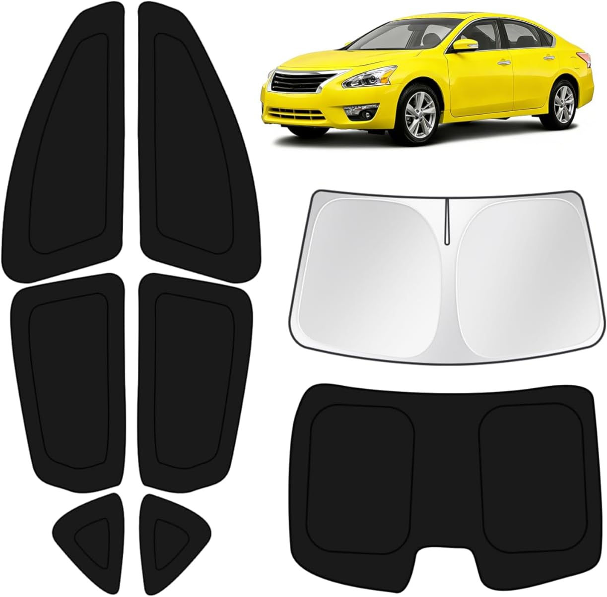 KUST Windshield Sun Shade for Toyota Tacoma Accessories 2016-2025 2026 2Dr 4Dr Pickup Truck, Custom Fit Car Front Window Sunshade Sun Visor Protector Foldable Blocks UV Rays Keep Car Cooler