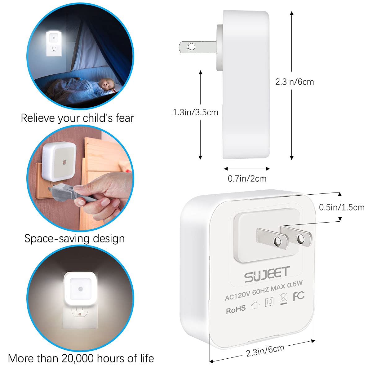 Sujeet Night Light, Night Lights Plug into Wall 8-Pack, Nightlight Plug in Night Light, Dusk to Dawn Night Lamp Led (Warm White)