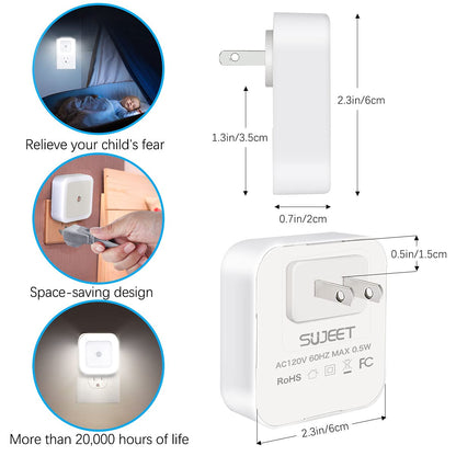 Sujeet Night Light, Night Lights Plug into Wall 8-Pack, Nightlight Plug in Night Light, Dusk to Dawn Night Lamp Led (Warm White)