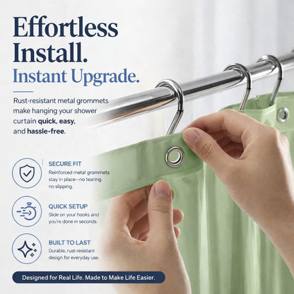 EHZNZIE White Shower Curtain Liner 72x72, PEVA Waterproof Bath Curtain, No Chemical Smell, 3 Weighted Magnets, Durable with Rustproof Metal Grommets