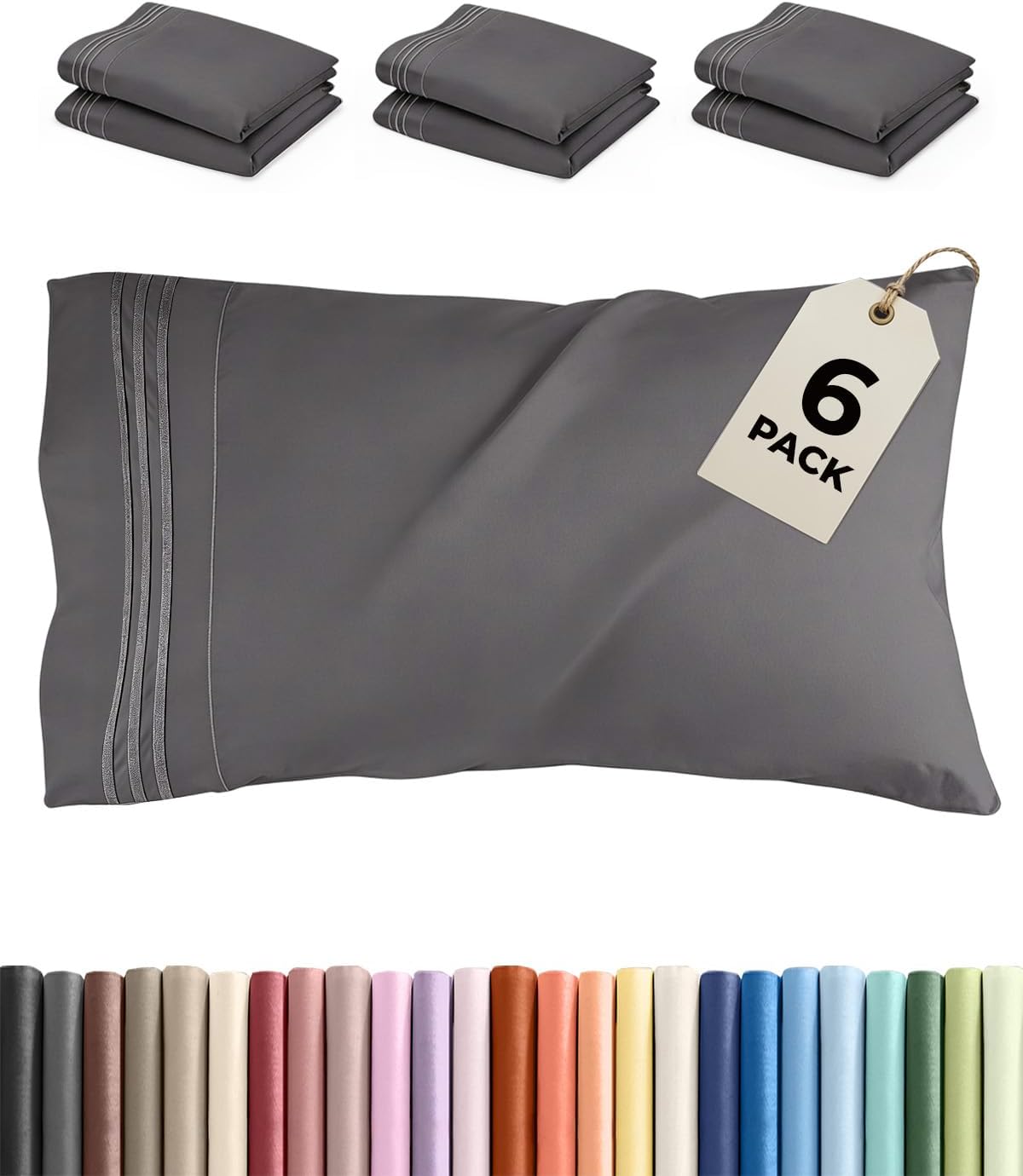 King Pillow Cases Set of 2 - Ultra Soft Cozy Pillowcase Covers - White | Hotel Quality, Comfortable Bedding for Women, Men, Kids & Teens, Machine Washable Pillow Protectors, 2 Piece Set, King Size