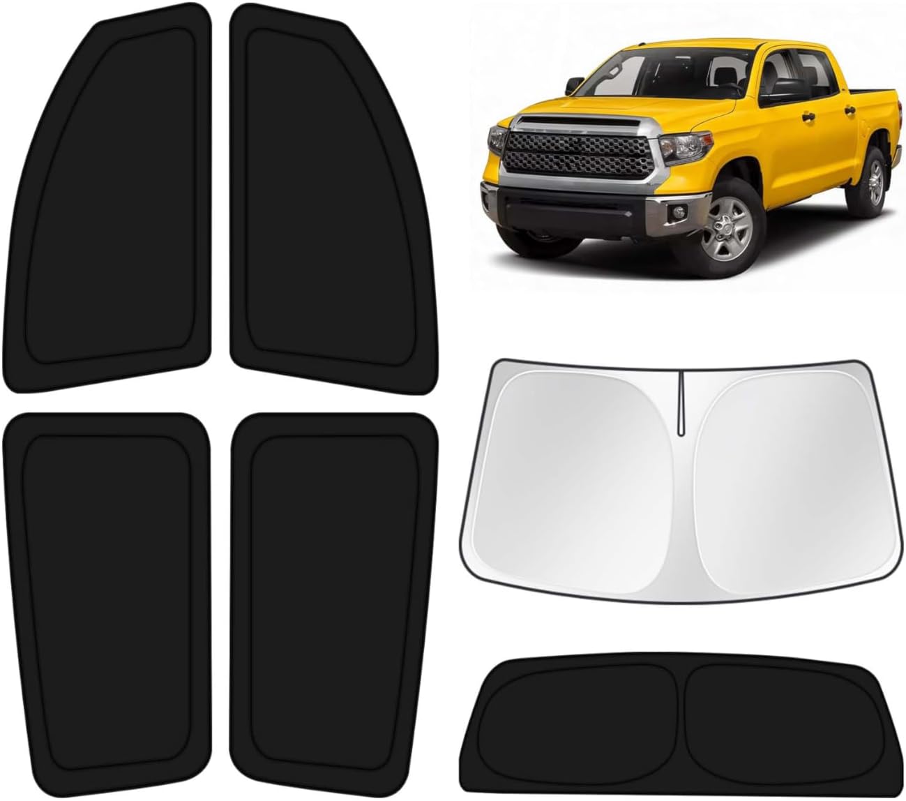 KUST Windshield Sun Shade for Toyota Tacoma Accessories 2016-2025 2026 2Dr 4Dr Pickup Truck, Custom Fit Car Front Window Sunshade Sun Visor Protector Foldable Blocks UV Rays Keep Car Cooler