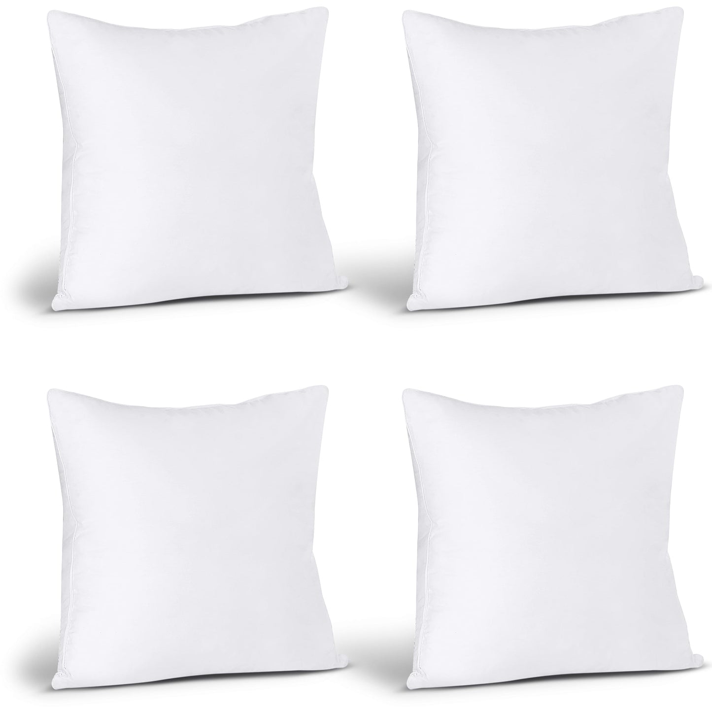 Utopia Bedding Throw Pillows, Decorative 18x18 Pillow Inserts, Set of 4 | Down alternative pillow insert with plush fluffy fill for beds sofas couches and chairs. Suitable for indoor outdoor use.