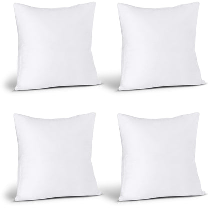 Utopia Bedding Throw Pillows, Decorative 18x18 Pillow Inserts, Set of 4 | Down alternative pillow insert with plush fluffy fill for beds sofas couches and chairs. Suitable for indoor outdoor use.