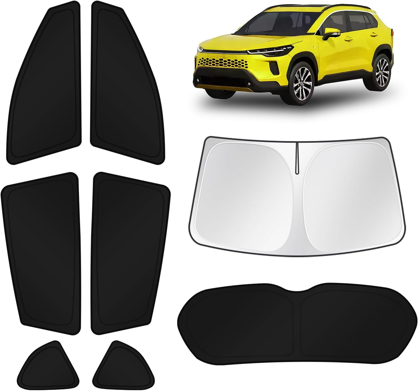 KUST Windshield Sun Shade for Toyota Tacoma Accessories 2016-2025 2026 2Dr 4Dr Pickup Truck, Custom Fit Car Front Window Sunshade Sun Visor Protector Foldable Blocks UV Rays Keep Car Cooler