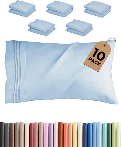 King Pillow Cases Set of 2 - Ultra Soft Cozy Pillowcase Covers - White | Hotel Quality, Comfortable Bedding for Women, Men, Kids & Teens, Machine Washable Pillow Protectors, 2 Piece Set, King Size