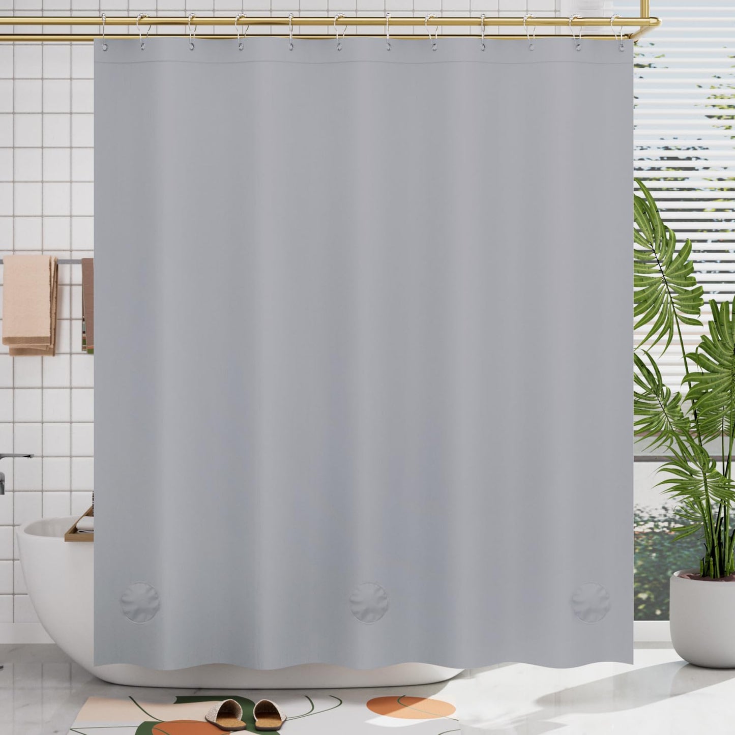 AmazerBath Plastic Shower Curtain Clear Premium PEVA, Clear Shower Curtain Heavy Duty 8G, Weighted Shower Curtains for Bathroom Accessories with 3 Big Stones and 12 Rustproof Grommets, 72x72 Inches