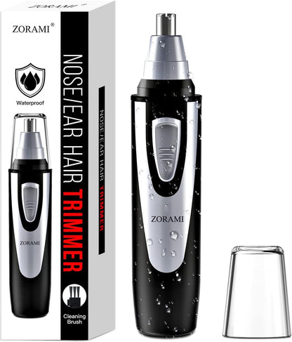 Ear and Nose Hair Trimmer Clipper - 2026 Professional Painless Eyebrow & Facial Hair Trimmer for Men Women,Battery-Operated Trimmer with IPX7 Waterproof,Dual Edge Blades for Easy Cleansing Black
