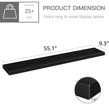 QEEIG Bathroom Floating Shelves for Wall - 15.7" Wall Mounted Shelf Over Toilet Farmhouse Home Decor Display Bookshelf Small 15.7 x 6.7 inch Set of 2, Rustic Brown (008-40BN)