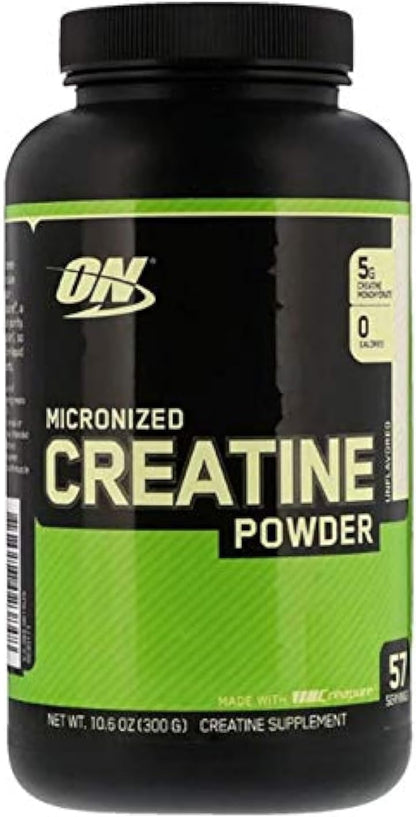 Optimum Nutrition Creatine, Micronized Creatine Monohydrate Powder, Supports Strength & Recovery, Banned Substance Tested, Unflavored, 5g per Serving, 60 Servings | 5g Micronized Creatine Monohydrate Powder Per Serving, Supports Muscle Strength & Power, E