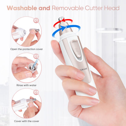 Ear and Nose Hair Trimmer Clipper - 2026 Professional Painless Eyebrow & Facial Hair Trimmer for Men Women,Battery-Operated Trimmer with IPX7 Waterproof,Dual Edge Blades for Easy Cleansing Black