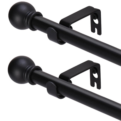 GXOACKJ Curtain Rods for windows 32-48 inch, 5/8 inch Decorative Curtain Rod Set, Matte Black Splicing Heavy Duty Metal Curtain Rod with Brackets