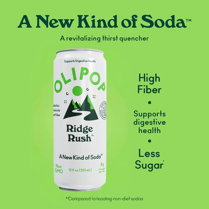 OLIPOP 6g Fiber Prebiotic Soda, Classic Grape, 12 fl oz, 12Pack Skinny | Shelf Stable Prebiotic Soda (Skinny), 6g Fiber, 5g Sugar, Digestive Health Support, Prebiotics & Botanicals, Gluten Free