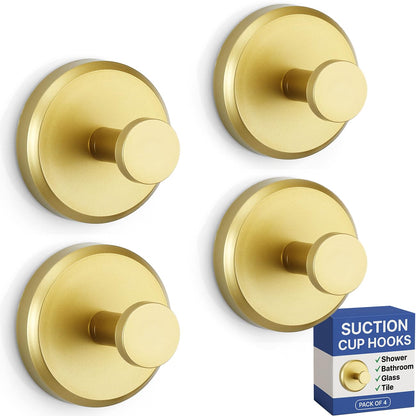HOME SO Suction Cup Hooks for Shower & Bathroom Towel Holder 2-Pack Black | Waterproof Rustproof Organizer Hook Hanging Loofah Robe Coat Bath Accessories on Tile Glass Door Mirror + Optional 3M Disc