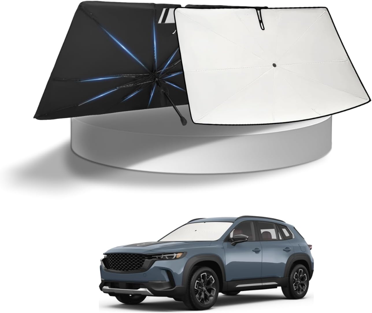 KUST Windshield Sun Shade for Toyota Tacoma Accessories 2016-2025 2026 2Dr 4Dr Pickup Truck, Custom Fit Car Front Window Sunshade Sun Visor Protector Foldable Blocks UV Rays Keep Car Cooler