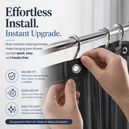EHZNZIE White Shower Curtain Liner 72x72, PEVA Waterproof Bath Curtain, No Chemical Smell, 3 Weighted Magnets, Durable with Rustproof Metal Grommets