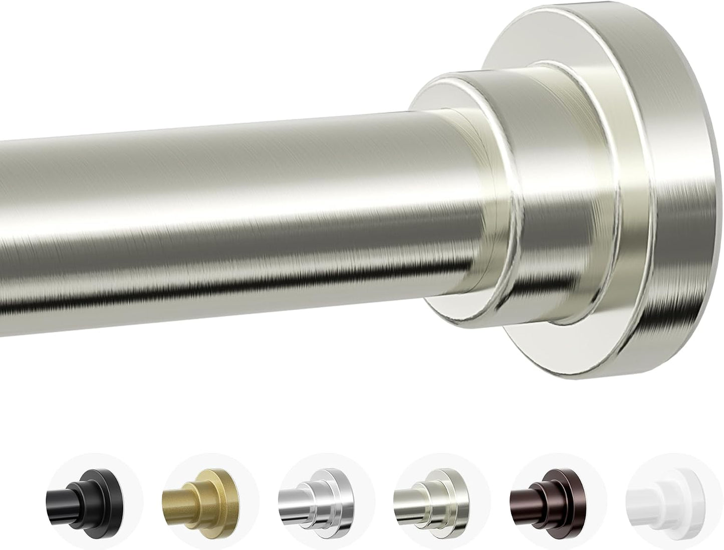 Mcrbeay Shower Curtain Rod, 1" Diameter Heavy Duty Tension Shower Rod | Adjustable 28-74 inch Non Slip No Drill Spring Tension Rod For Bathroom, Shower Stall, No Rust, Bronze