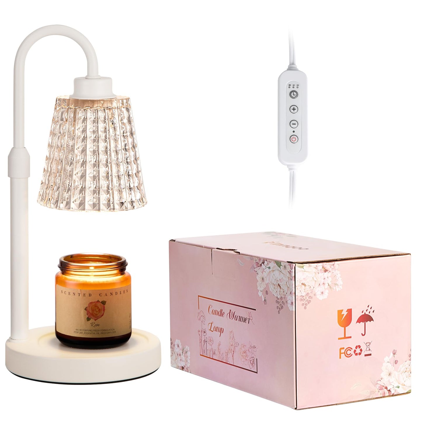 Candle Warmer Lamp with Timer Home Decor Birthday Gifts for Women | Dimmable Candle Warmer for Jar Candles, Height Adjustable Wax Melts Warmer,Room Decor House Warming Gifts New