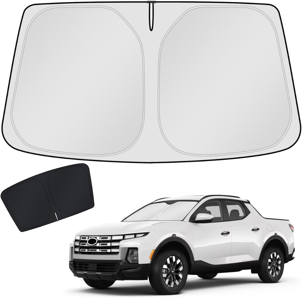 KUST Windshield Sun Shade for Toyota Tacoma Accessories 2016-2025 2026 2Dr 4Dr Pickup Truck, Custom Fit Car Front Window Sunshade Sun Visor Protector Foldable Blocks UV Rays Keep Car Cooler