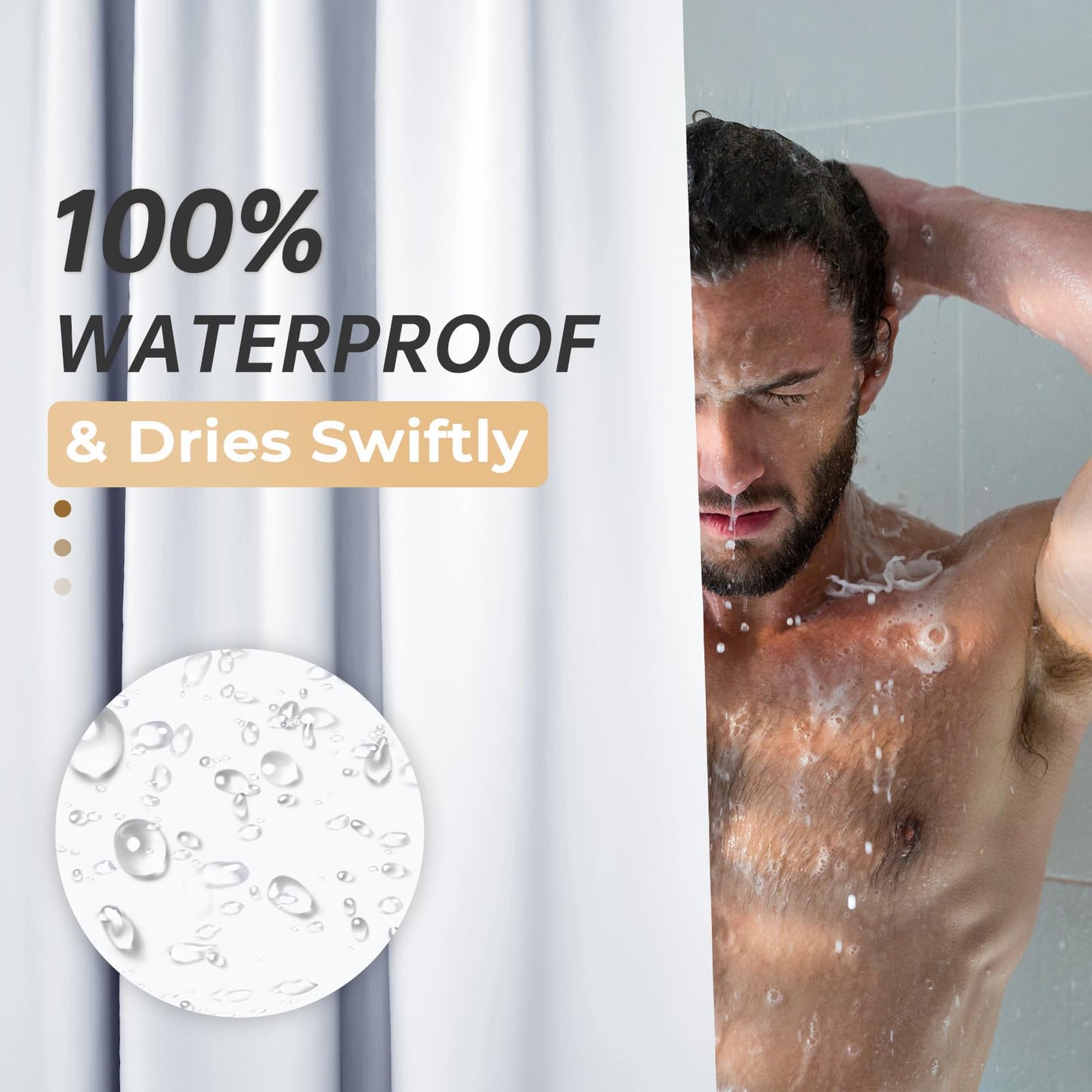 AmazerBath Plastic Shower Curtain Clear Premium PEVA, Clear Shower Curtain Heavy Duty 8G, Weighted Shower Curtains for Bathroom Accessories with 3 Big Stones and 12 Rustproof Grommets, 72x72 Inches