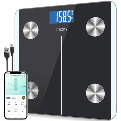 Etekcity Smart Scale for Body Weight, Body Fat and BMI, FSA Eligible | HSA Eligible, Bathroom Scale with Muscle Mass, Accurate Bluetooth App Sync, LED Display and Tempered Glass