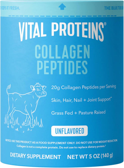 Vital Proteins Collagen Peptides Powder, Unflavored, 9.33oz | Grass-Fed Collagen Peptides, Supports Hair Skin & Nails, Bones & Joints, 13 Servings