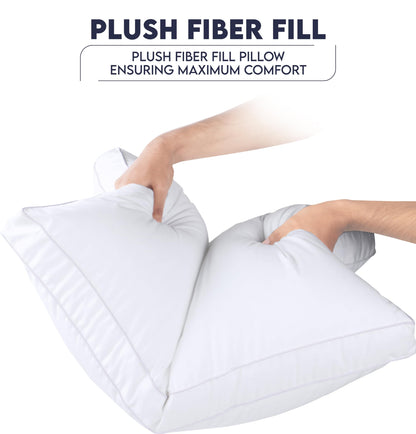 Utopia Bedding Gusset Bed Pillow, Hotel Pillows Queen Size Set of 2, White | Cotton Blended Down alternative pillows for sleeping, soft fluffy cooling comfort for Back, side & stomach sleepers, 2 pack