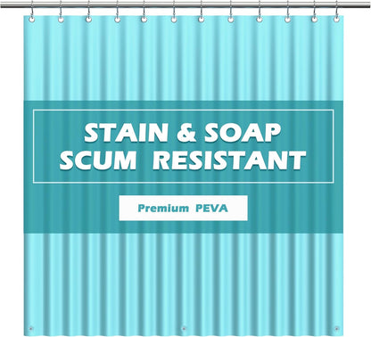 EHZNZIE White Shower Curtain Liner 72x72, PEVA Waterproof Bath Curtain, No Chemical Smell, 3 Weighted Magnets, Durable with Rustproof Metal Grommets