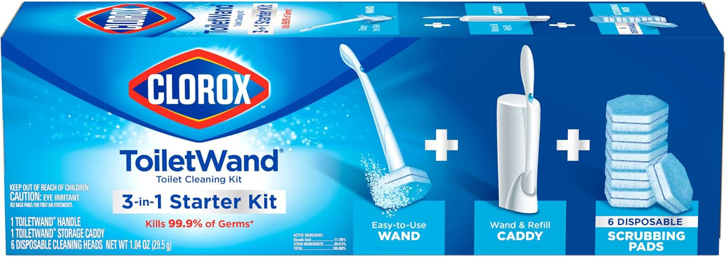 Clorox ToiletWand Toilet Cleaning System, Wand, Caddy and 6 Refill Heads