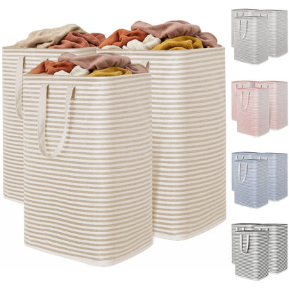 Lifewit 2 Pack Laundry Basket 80L Each, Collapsible Clothes Hamper with Reinforced Handles, Freestanding Waterproof Design for Bedroom and Laundry Room, Grey 160L Total