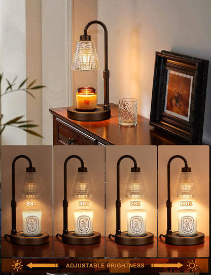 Candle Warmer Lamp with Timer Home Decor Birthday Gifts for Women | Dimmable Candle Warmer for Jar Candles, Height Adjustable Wax Melts Warmer,Room Decor House Warming Gifts New