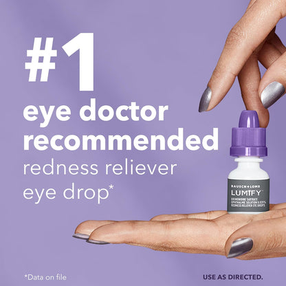 Lumify Redness Relief Eye Drops, Whiter & Brighter Looking Eyes, 0.25 oz | Works in 1 minute, lasts up to 8 hours, For Whiter & Brighter Looking Eyes, 1 bottle