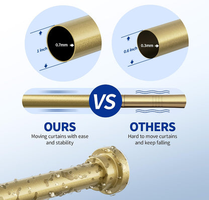 Mcrbeay Shower Curtain Rod, 1" Diameter Heavy Duty Tension Shower Rod | Adjustable 28-74 inch Non Slip No Drill Spring Tension Rod For Bathroom, Shower Stall, No Rust, Bronze