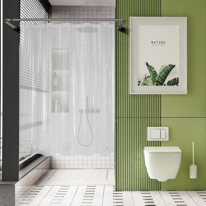 AmazerBath Plastic Shower Curtain Clear Premium PEVA, Clear Shower Curtain Heavy Duty 8G, Weighted Shower Curtains for Bathroom Accessories with 3 Big Stones and 12 Rustproof Grommets, 72x72 Inches