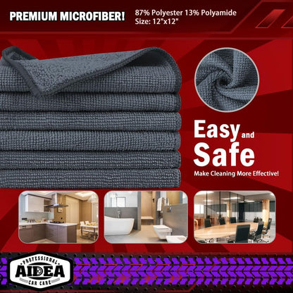AIDEA Microfiber Cleaning Cloth-50PK, Microfiber Towels for Cars, 12×12" | Premium Wash Cloths, Dusting Cloth Cleaning Rags, Absorbent Towels for SUVs, House, Kitchen, Window, Cleaning Supplies