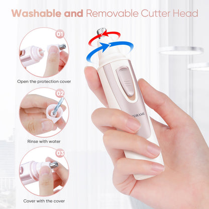 Ear and Nose Hair Trimmer Clipper - 2026 Professional Painless Eyebrow & Facial Hair Trimmer for Men Women,Battery-Operated Trimmer with IPX7 Waterproof,Dual Edge Blades for Easy Cleansing Black