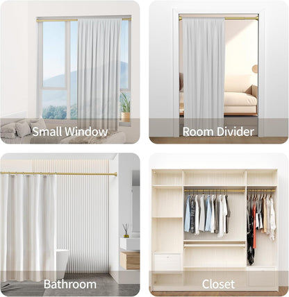 Mcrbeay Shower Curtain Rod, 1" Diameter Heavy Duty Tension Shower Rod | Adjustable 28-74 inch Non Slip No Drill Spring Tension Rod For Bathroom, Shower Stall, No Rust, Bronze
