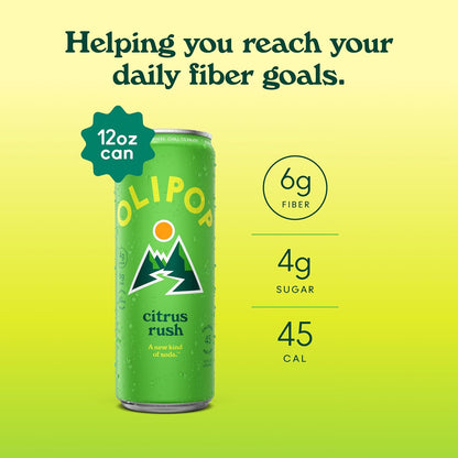 OLIPOP 6g Fiber Prebiotic Soda, Classic Grape, 12 fl oz, 12Pack Skinny | Shelf Stable Prebiotic Soda (Skinny), 6g Fiber, 5g Sugar, Digestive Health Support, Prebiotics & Botanicals, Gluten Free
