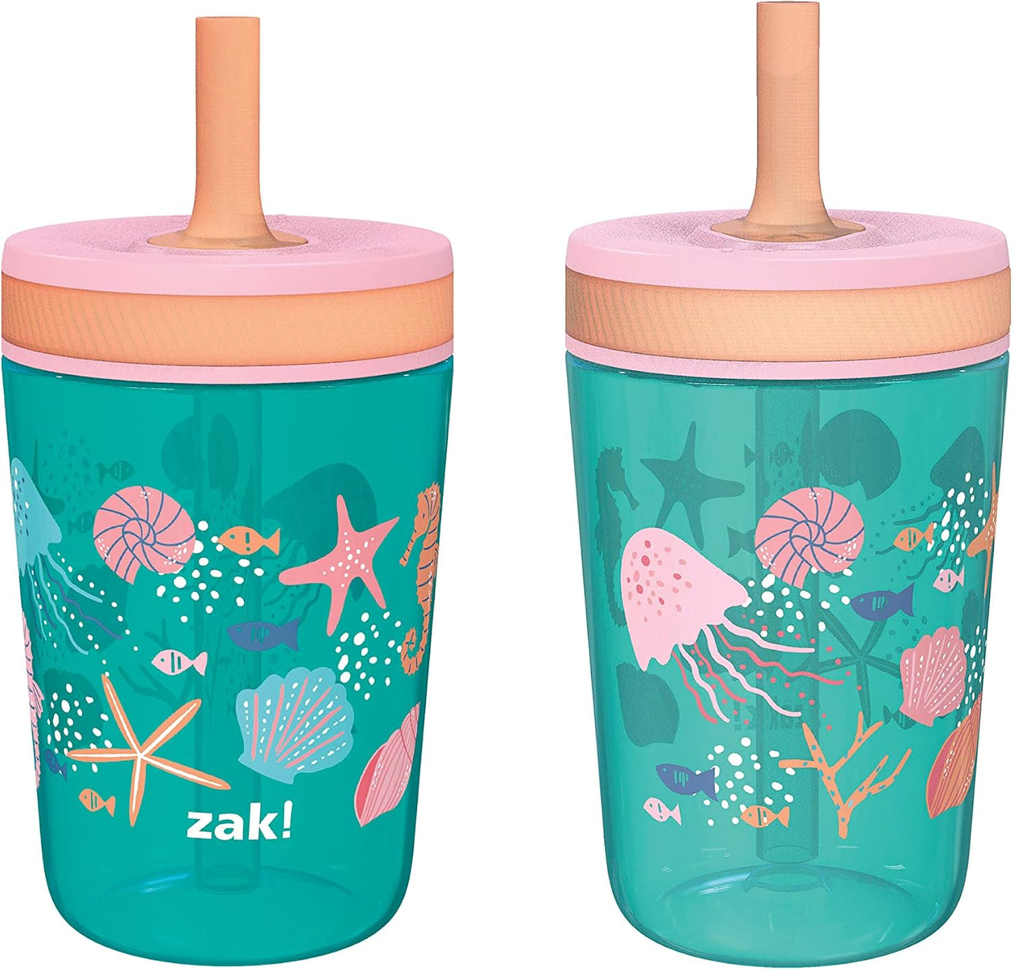 Zak Designs Sesame Street Kelso Toddler Tumblers For Travel or At Home, 15oz 2-Pack Durable Plastic Sippy Cups With Leak-Proof Design is Perfect For Kids (Elmo and Cookie Monster)