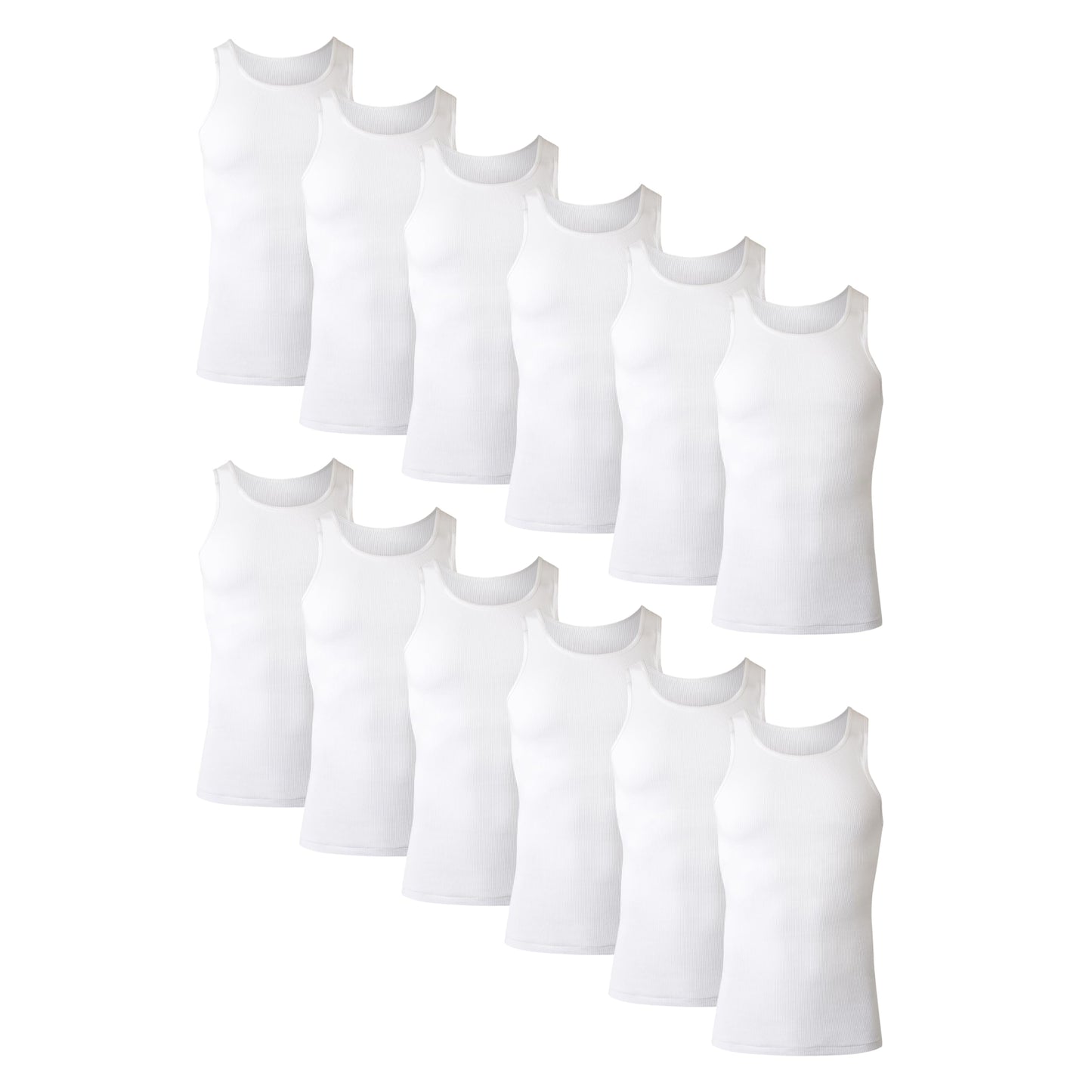 Hanes Men's Tank Undershirt Pack, Cotton Tank Undershirt, Moisture-Wicking, Breathable, White or Grey/Black, Multi-Pack