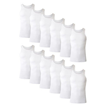 Hanes Men's Tank Undershirt Pack, Cotton Tank Undershirt, Moisture-Wicking, Breathable, White or Grey/Black, Multi-Pack