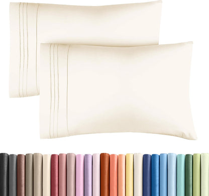 King Pillow Cases Set of 2 - Ultra Soft Cozy Pillowcase Covers - White | Hotel Quality, Comfortable Bedding for Women, Men, Kids & Teens, Machine Washable Pillow Protectors, 2 Piece Set, King Size