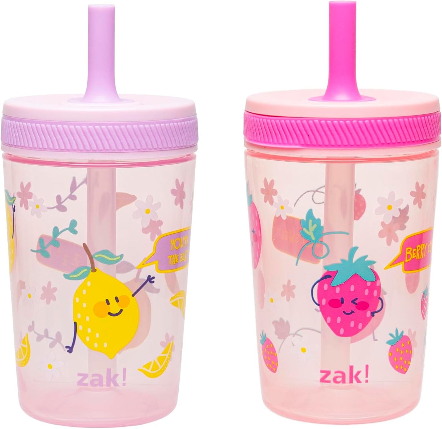 Zak Designs Sesame Street Kelso Toddler Tumblers For Travel or At Home, 15oz 2-Pack Durable Plastic Sippy Cups With Leak-Proof Design is Perfect For Kids (Elmo and Cookie Monster)