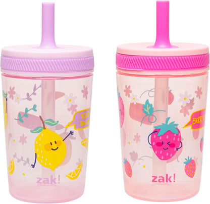 Zak Designs Sesame Street Kelso Toddler Tumblers For Travel or At Home, 15oz 2-Pack Durable Plastic Sippy Cups With Leak-Proof Design is Perfect For Kids (Elmo and Cookie Monster)